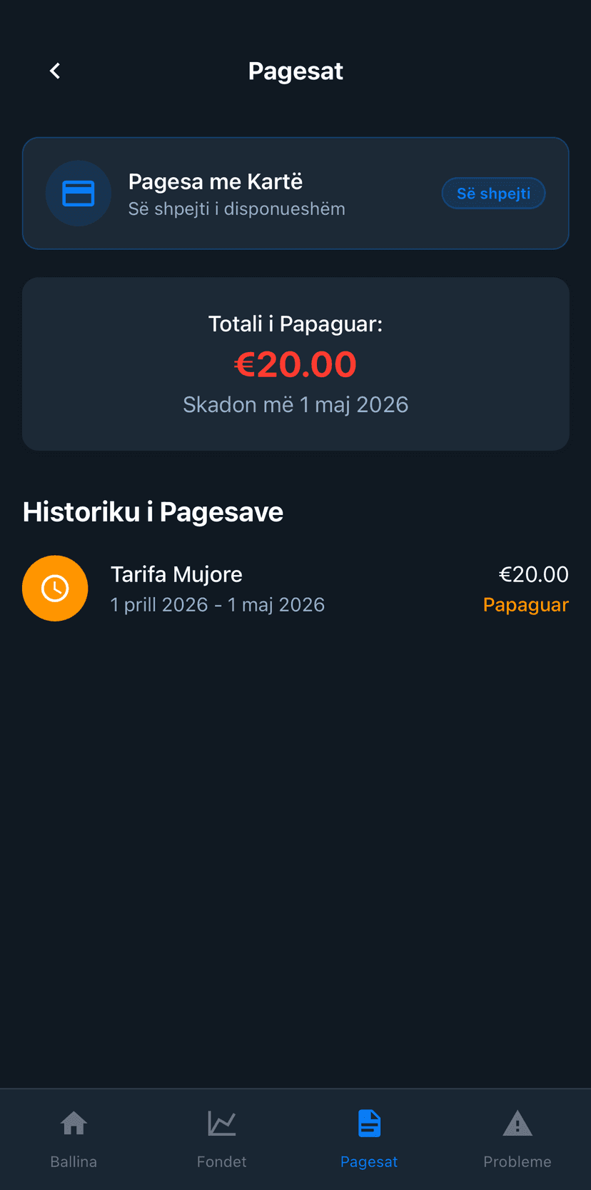 Pagesat – historiku i pagesave